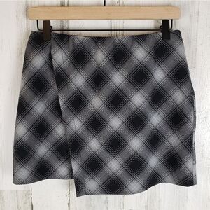 Peyton Jensen Faux Wrap Plaid Skirt Sz S